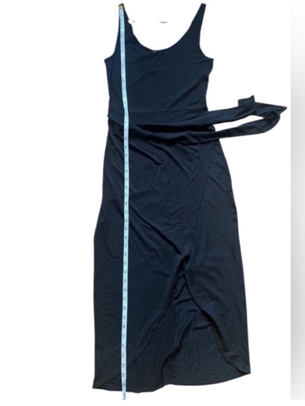 REFORMATION Kaila Black Jersey Knit Wrap Tank Midi Dress Small - Picture 10 of 11